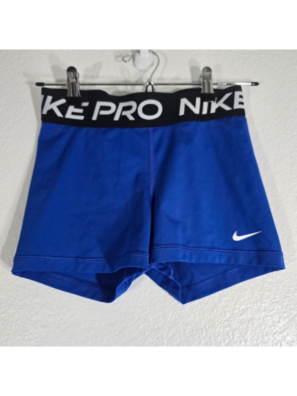 Nike Pro Compression Shorts Women Small Blue Training Gym Athletic Fit Workout